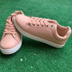 Brand New -Blush Lace up Trainer Sneaker Shoes